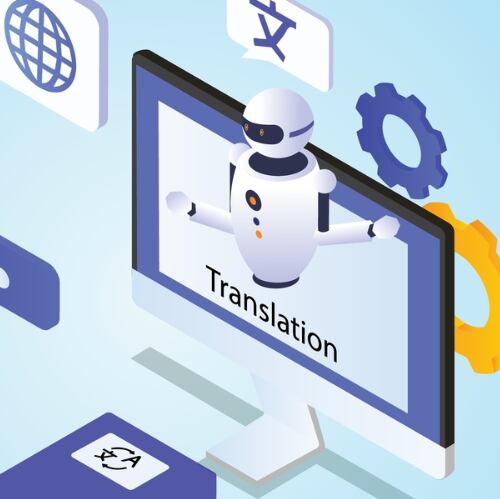 Illustration of a 3d UI on a computer monitor